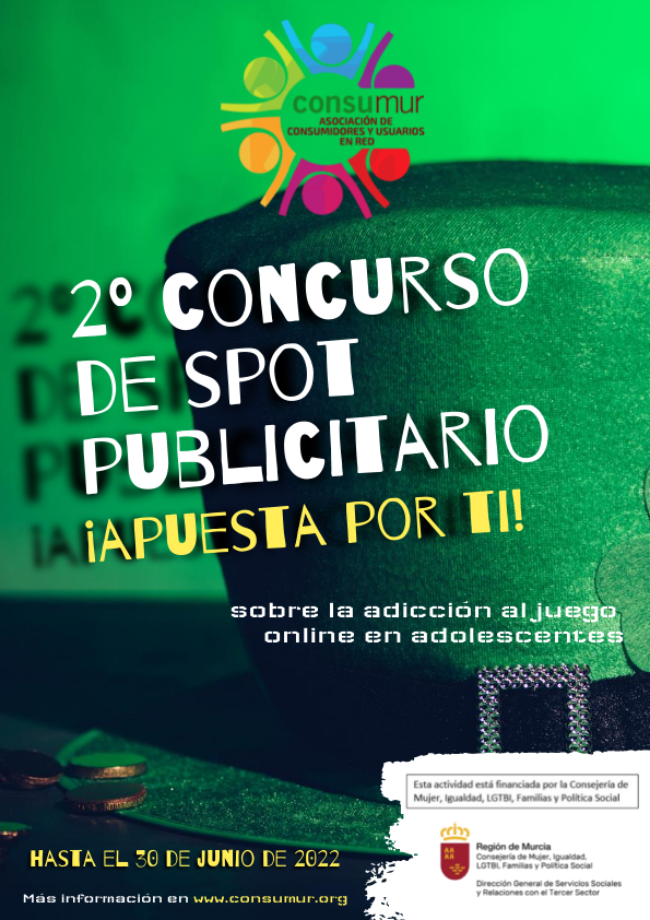 CONSUMUR lanza el 2º Concurso de Spot Publicitario “Apuesta por ti”, sobre la adicción al juego online en adolescentes
