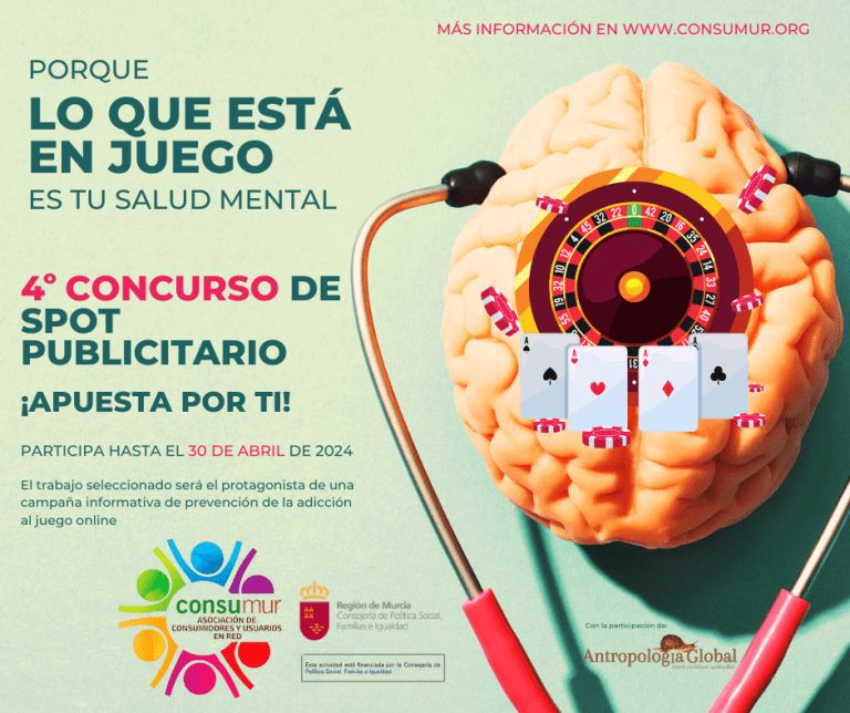 CONSUMUR lanza el 4º Concurso de Spot Publicitario “Apuesta por ti”, sobre la adicción al juego online en adolescentes